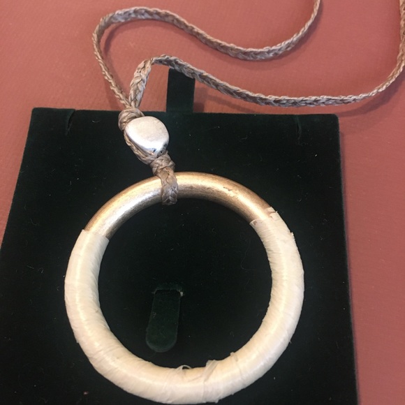 17in Stone & Hoop Tie Necklace - Picture 3 of 11